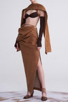 OUDE WAAG Washing denim shawl top OW-23SS-TP02 reddish brown